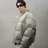 杰克琼斯outlets冬季袖部logo贴布宽松立领羽绒服外套男装 黑色E40 190/108A/XXL