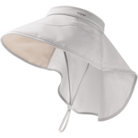 Siggi防晒帽空顶帽女春夏大檐护颈防紫外线可扎马尾松紧调节户外遮阳帽