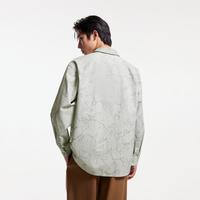 杰克琼斯2025年春季静奢风宽松衬衣满印图案翻领衬衫外套男装