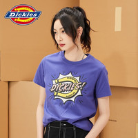 dickies T恤 女纯棉元气涂鸦LOGO清新百搭潮款上衣T恤10304 蓝色 XL