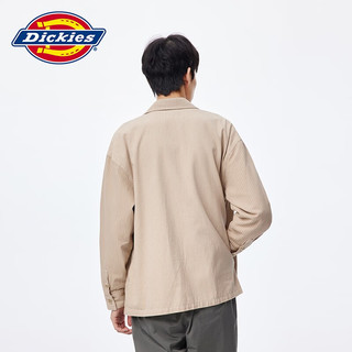 dickies衬衫 男士竖条纹长袖衬衫 休闲上衣10965 沙色白色条纹 M