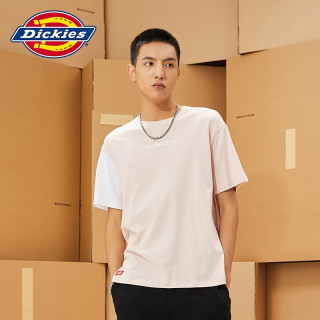 Dickies 短袖T恤男 大码宽松休闲男女同款 DK010559 脏脏粉/白色 M