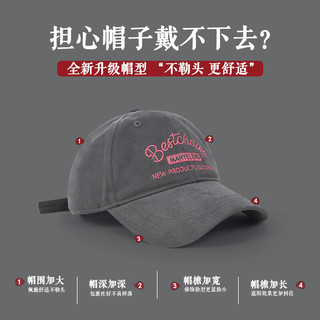 酒风学长 新款显脸小棒球帽女原创美式复古百搭软顶鸭舌帽子男潮 藏青色 m54-59cm