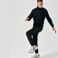 移动端、京东百亿补贴：adidas 运动套装男2025春季跑步运动防风透气夹克收腿裤两件套 黑/黑 2XL