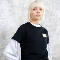 dickies短袖 绣花徽章短袖T恤 女式舒适棉面料 t恤女DK008817 黑色 L