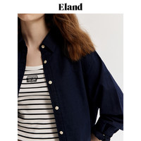【法国亚麻】Eland衣恋长袖衬衫女轻盈纯色通勤上衣夏季 L/170