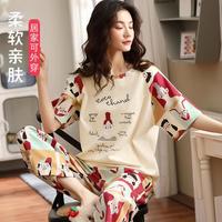 【可爱甜美卡通】睡衣女夏季薄款短袖套装可外穿宽松女士家居服