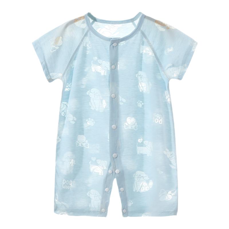 新生儿夏季薄款连体衣短袖婴儿衣服爬服哈衣男女宝宝