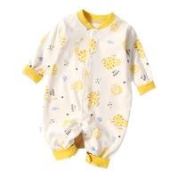 新生婴儿连体衣春秋男女宝宝长袖哈衣纯棉爬服婴幼儿满月衣服秋装