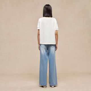 例外（EXCEPTION）新中式女装202025秋季新款裤子纯棉宽松版型阔腿裤牛仔裤