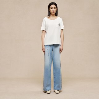 例外（EXCEPTION）新中式女装202025秋季新款裤子纯棉宽松版型阔腿裤牛仔裤