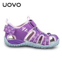 UOVO女童凉鞋包头儿童凉鞋小大童女童沙滩鞋夏季镂空公主童鞋 白色 31码
