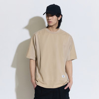 Gap 男女装2024夏季水洗棉拼接网眼短袖T恤圆领工装上衣877416