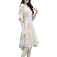 La Chapelle拉夏贝尔(a Chapelle)雪纺连衣裙女装2025年夏季新款韩版修身时尚小个子碎花沙滩裙子夏