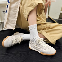 ZHR芭蕾德训鞋女休闲运动秋季时尚百搭舒适女鞋松紧带软底鞋子女 米色 35