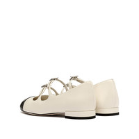 思加图【路静音】DORIS复古玛丽珍平底鞋EQH01CQ3 香风白(宽版) 33