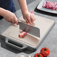 康巴赫菜板双面抗菌防霉家用不锈钢菜板砧板案板切菜板厨房刀面板 特大号 【升级加厚 双面抗菌99.9%】赠吉兔筷子5双（4-8人适用）