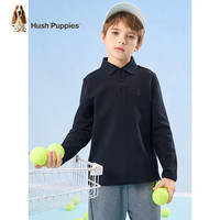 暇步士（Hush Puppies）童装儿童男大童秋季时尚简约长袖Polo衫 松叶绿 105 cm 105cm