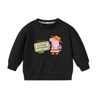 小猪佩奇童装男童卫衣儿童长袖童装女童上衣宝宝圆领衣服中小童 户外冒险黑色(春秋款) 120CM