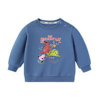小猪佩奇童装男童卫衣儿童长袖童装女童上衣宝宝圆领衣服中小童 恐龙佩奇牛仔蓝(春秋款) 130CM