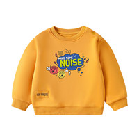 小猪佩奇童装男童卫衣儿童长袖童装女童上衣宝宝圆领衣服中小童 演唱会中黄(加绒款) 120CM