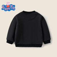 小猪佩奇童装男童卫衣儿童长袖童装女童上衣宝宝圆领衣服中小童 恐龙佩奇黑色(加绒款) 90CM