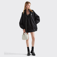 PRADA 女士 Chocolate 亮面皮革厚底乐福鞋 黑色- 35.5