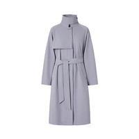 玖姿·安娜蔻都市机能风收腰工装拼接X型长款风衣女2024春季 紫色系 XL