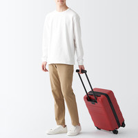 无印良品(無印良品 MUJI)可自由调节拉杆高度硬壳拉杆箱(36L) 行李箱旅行箱可登机约21英寸 红色4S 21英寸 36L