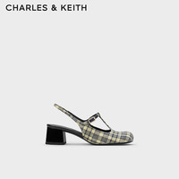 CHARLES&KEITH圆头漆皮粗跟玛丽珍鞋CK1-60280424 Yellow黄色 42