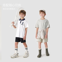 马克珍妮 marc & janie【棉感速干】男女童休闲运动五分速干短裤夏装240389 芦灰绿 130