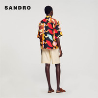 SANDRO【联名系列】2024春秋款女装法式休闲宽松衬衫SFPCM01125 A410/多色 2