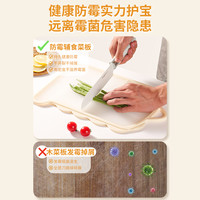 拜格菜板家用婴儿宝宝辅食砧板双面防霉厨房儿童切水果小案板 【萌趣系列】小恐龙辅食菜板+辅食刀具五件套（食品级PP 防霉）