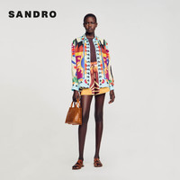 SANDRO【联名系列】24春秋款女装设计感印花长袖衬衫SFPCM01152 MULT/多色 3