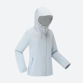 迪卡侬（DECATHLON）硬壳冲锋衣上衣男女户外防风登山徒步防水夹克风衣运动外套MH150 女款-云纱蓝 XL