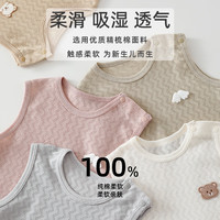瑄妮薇夏季童装新款婴儿无袖包屁衣网眼轻薄透气宝宝三角哈衣男女童千 6929藕粉色（纯棉A类无骨） 66cm 66cm（3-6个月）