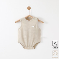 瑄妮薇夏季童装婴儿无袖包屁衣网眼轻薄透气宝宝三角哈衣男女童千 6928浅灰绿色（纯棉A类无骨） 80cm 80cm（9-12个月）