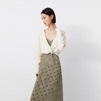丽丽 LILY2024冬款设计感两件套高级扭结毛衫套装连衣裙