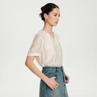 天丝百搭衬衫女2024年夏款小众设计感雪纺衫