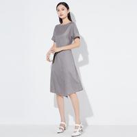 【立体剪裁】简约纯色显瘦职场OL法式连衣裙女夏季A字裙