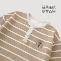 巴厘小猪男童卫衣套装2025婴幼儿分体衣服宝宝春秋季两件套儿童春装 拿铁条 拿铁条 80