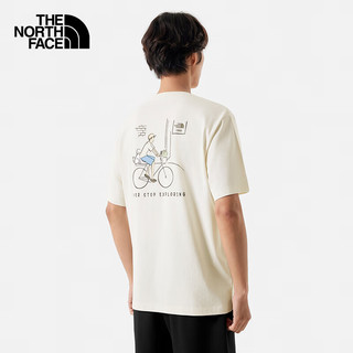 北面（The North Face）【都市经典系列】短袖T恤款山夏印花舒适透气户外|8CSW QLI/沙丘白 2XL