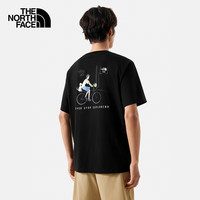 北面（The North Face）【都市经典系列】短袖T恤款山夏印花舒适透气户外|8CSW JK3/宇宙黑 XS