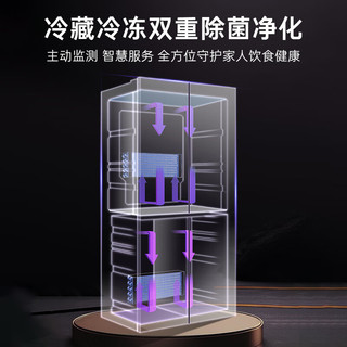 卡萨帝 BCD-521WGCTDM4WKU1 594mm超薄零嵌入式双系统十字四开门冰箱 521L 灰色