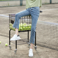 S.DEER圣迪奥女装复古高腰开衩水洗牛仔喇叭裤S22280826 /74