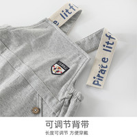 巴厘小猪婴儿背带裤套装夏季薄款分体幼儿衣服背心两件套一岁两岁宝宝夏装 浅花灰 66cm