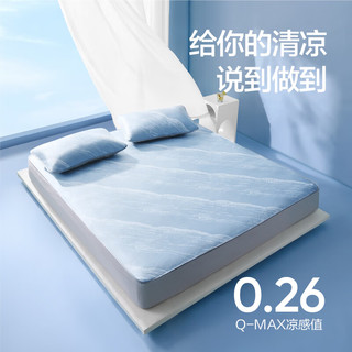 网易严选冰肤凉席冰丝席可机洗 母婴A类抗菌 床单两件套120*200cm 水波灰
