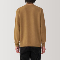 無印良品 MUJI（無印良品 ）男式 使用大豆纤维 中针距圆领毛衣 男士冬季男款针织衫 AA0QWA4A 深暗黄色 L (175/100A)