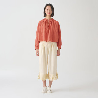 無印良品 MUJI 無印良品  IDEE 女式 强捻长袖衬衫女士衬衣内搭春秋GAD04C4S 红色 M （155/80A）