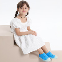 native儿童洞洞鞋Jefferson系列夜光沙滩凉鞋超轻透气运动鞋男女童鞋 蓝色|夜光 34.5